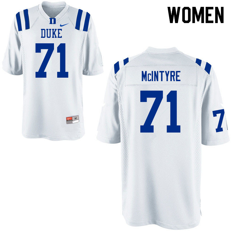 Women #71 Maurice McIntyre Duke Blue Devils College Football Jerseys Sale-White - Click Image to Close
